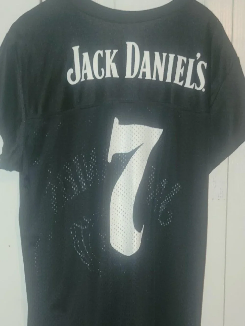 Jack Daniel's Old No. 7 Women's Large Black Mesh Jersey Graphic Shirt